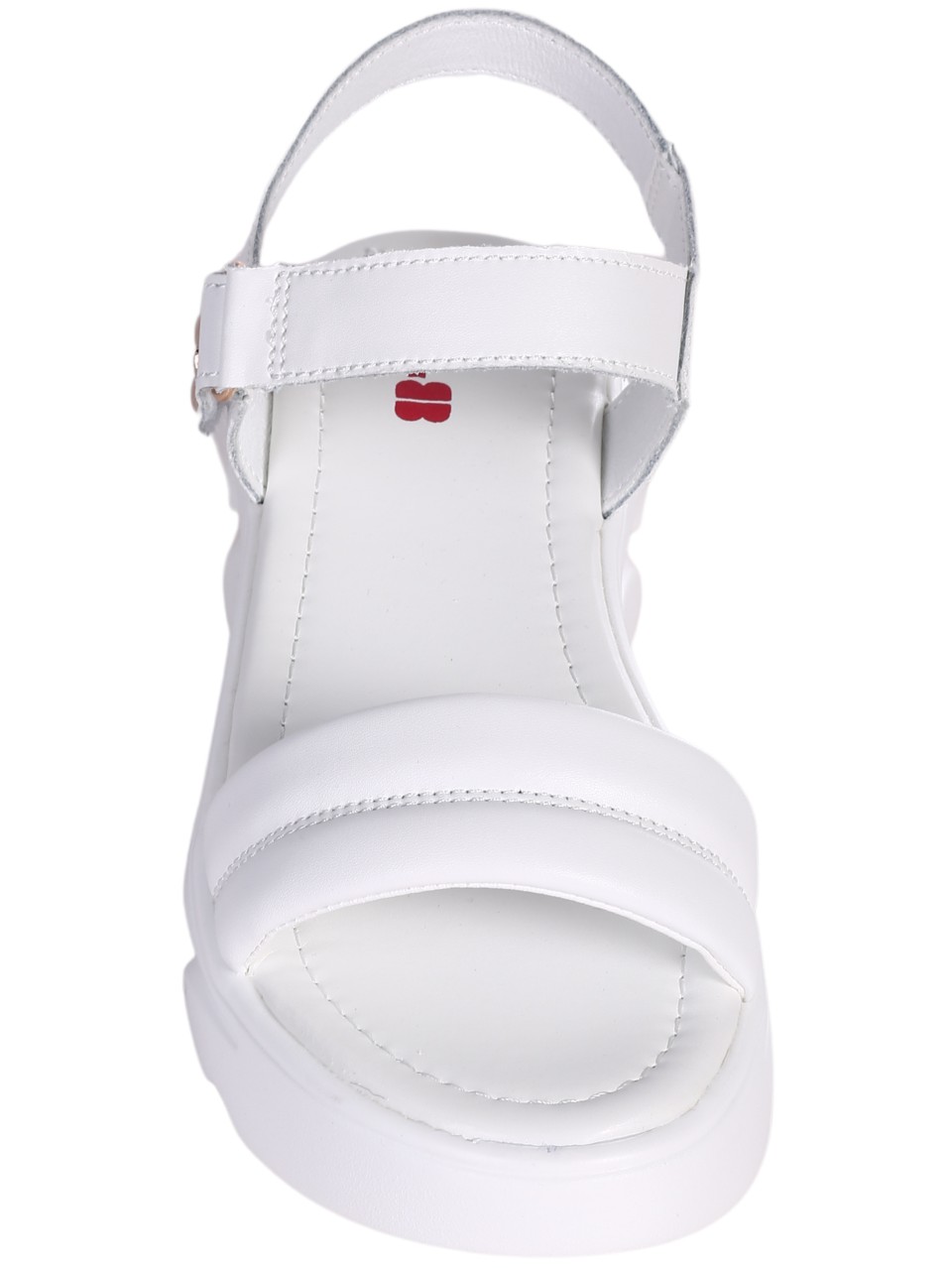 Ежедневни дамски сандал от естествена кожа в бяло 4AF-24061 white