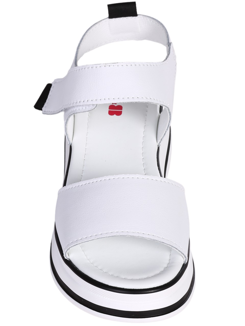 Ежедневни дамски сандал от естествена кожа в бяло 4AF-24062 white