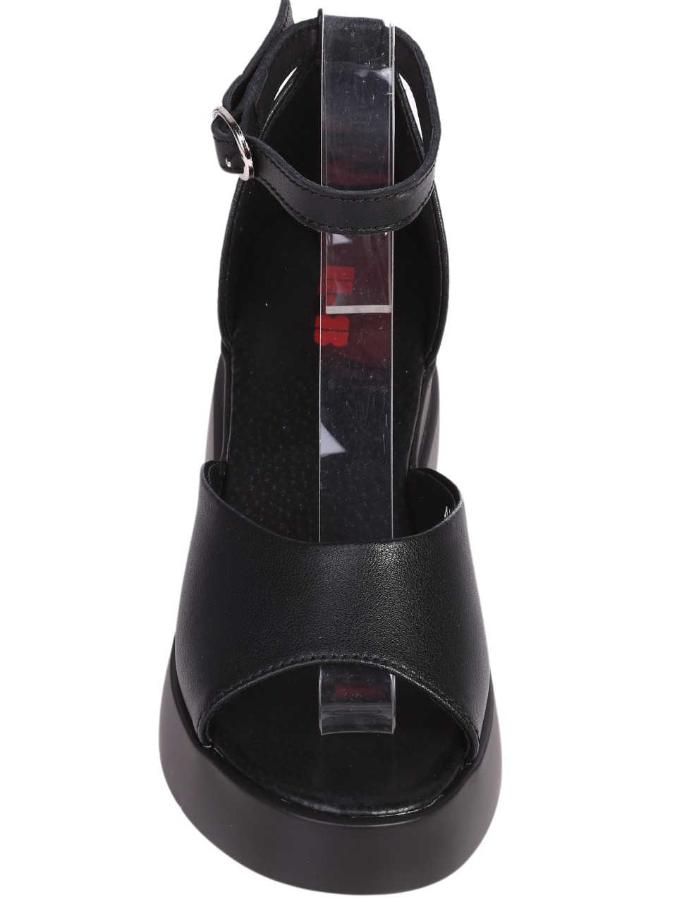Ежедневни дамски сандали от естествена кожа в черно 4AF-24163 black