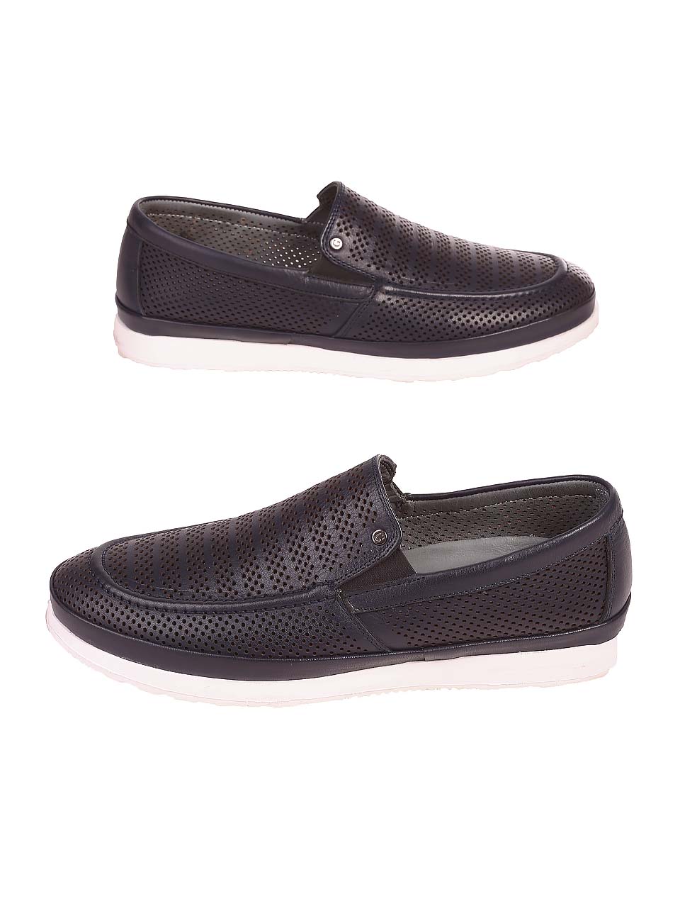 Ежедневни мъжки обувки от естествена кожа 7AT-24356 navy
