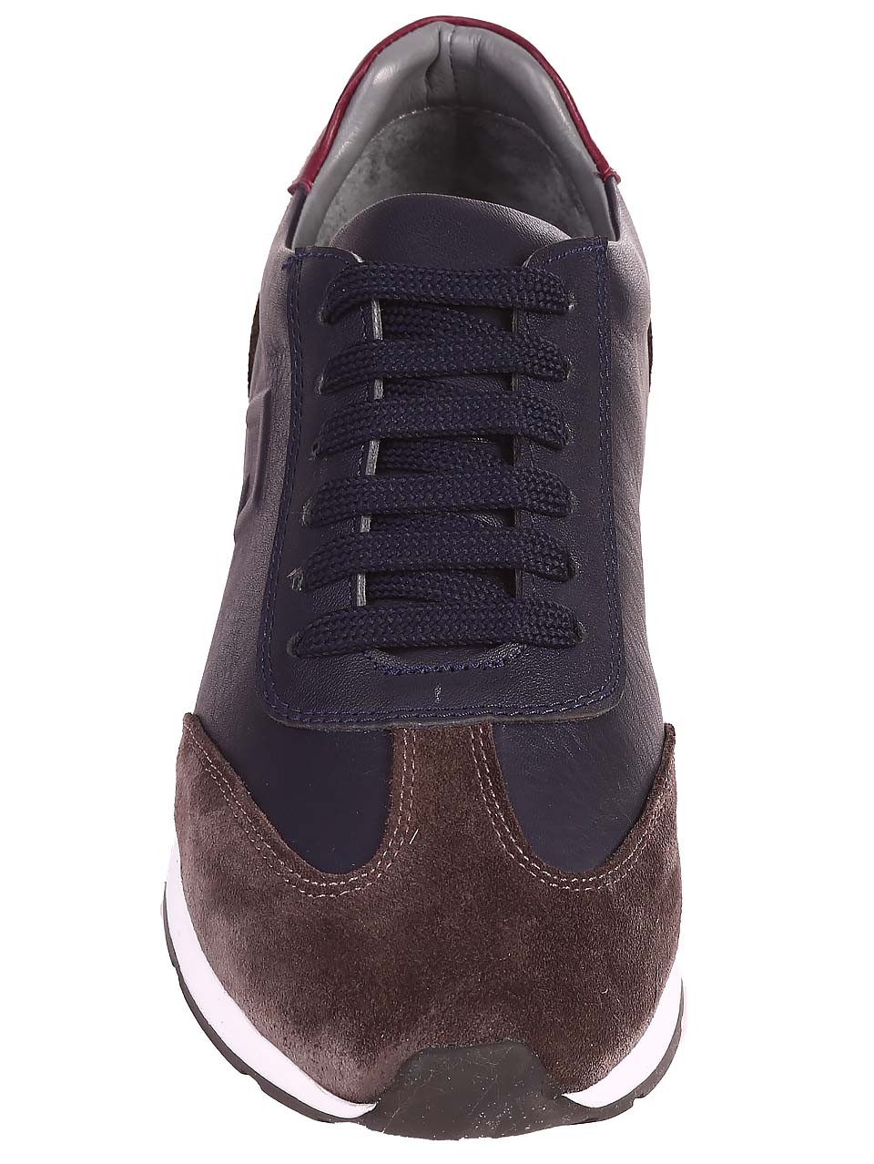 Ежедневни мъжки обувки от естествена кожа и велур 7AT-24359 grey