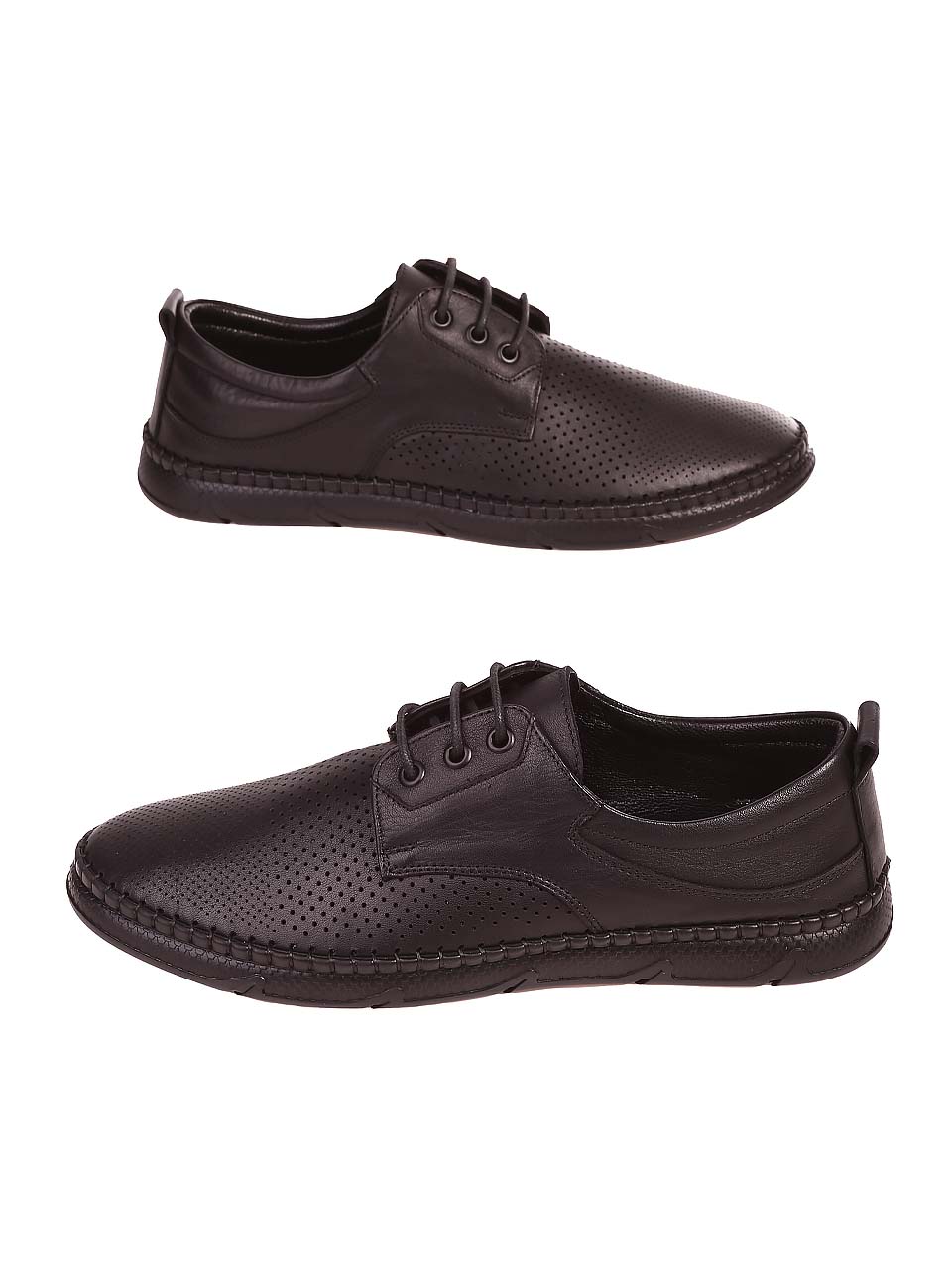 Ежедневни мъжки обувки от естествена кожа 7AT-24383 black