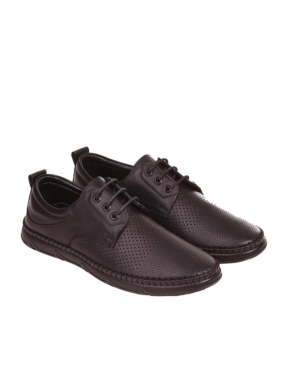 Ежедневни мъжки обувки от естествена кожа 7AT-24383 black