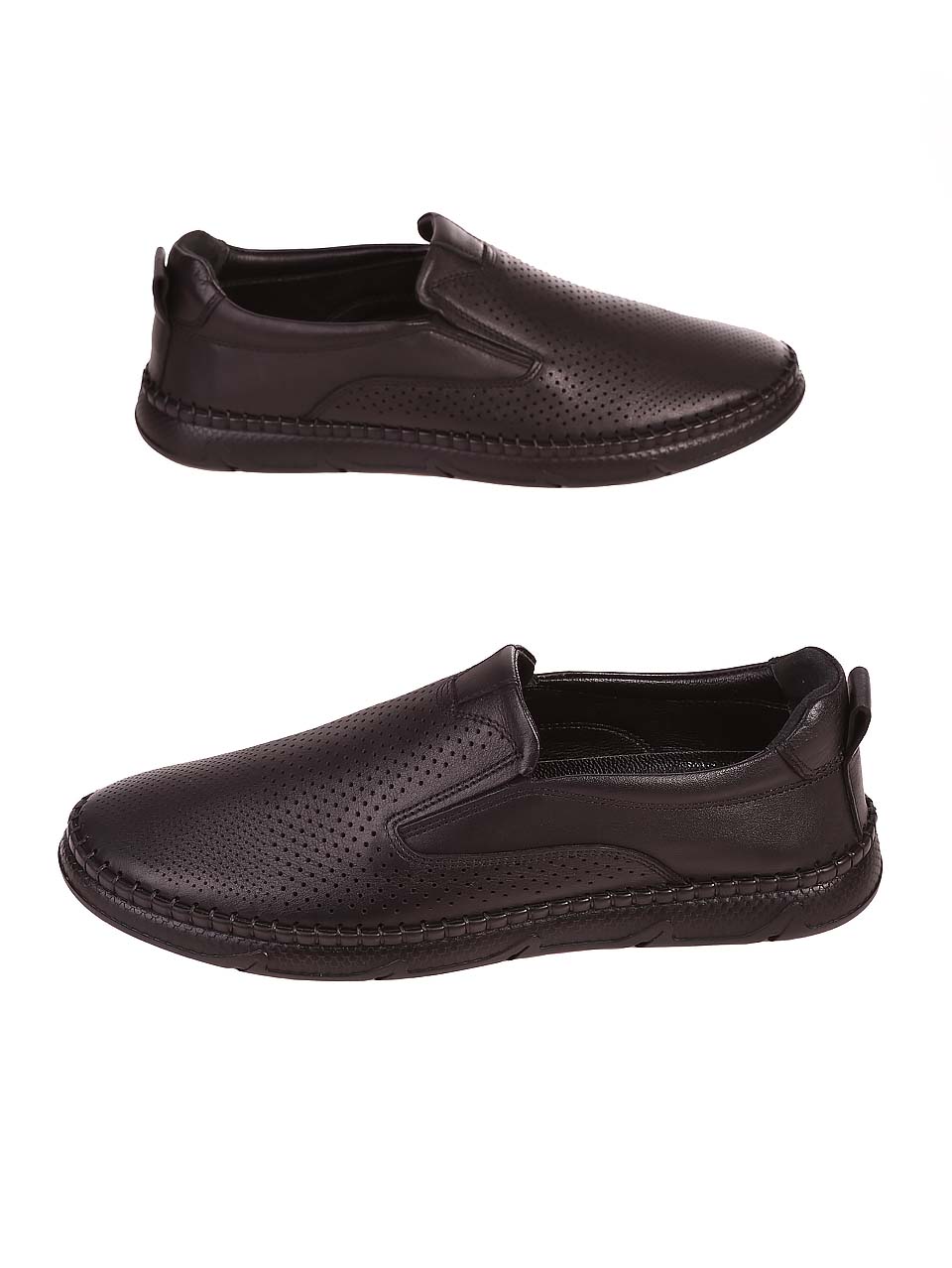 Ежедневни мъжки обувки от естествена кожа 7AT-24384 black