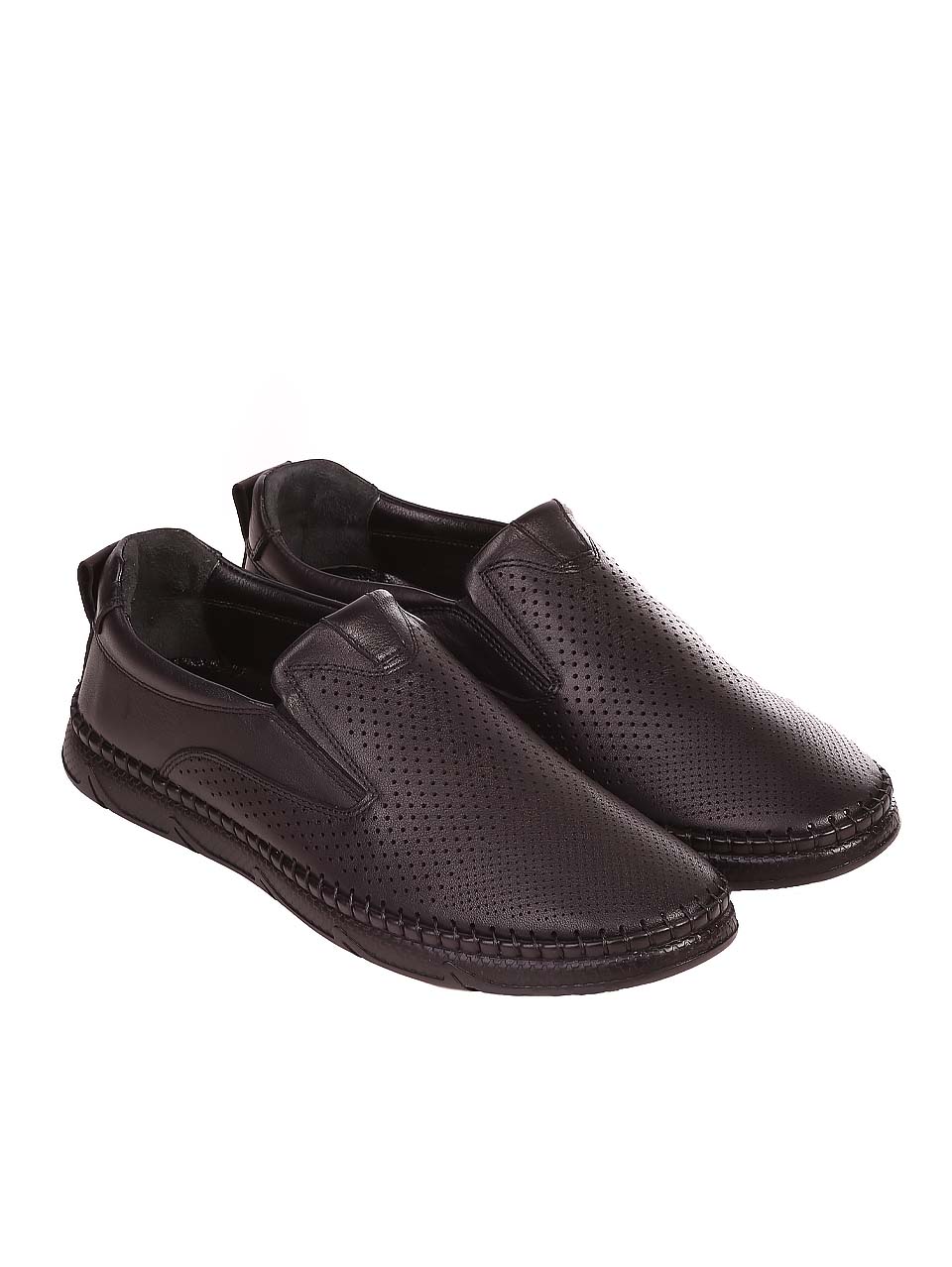 Ежедневни мъжки обувки от естествена кожа 7AT-24384 black