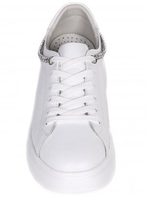 Ежедневни дамски обувки на платформа от естествена кожа в бяло 3AF-24104 white (23180)