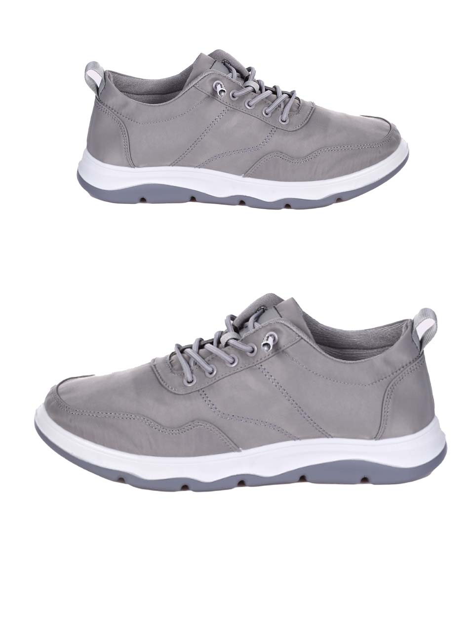 Ежедневни мъжки комфортни обувки в сиво 7H-24189 grey