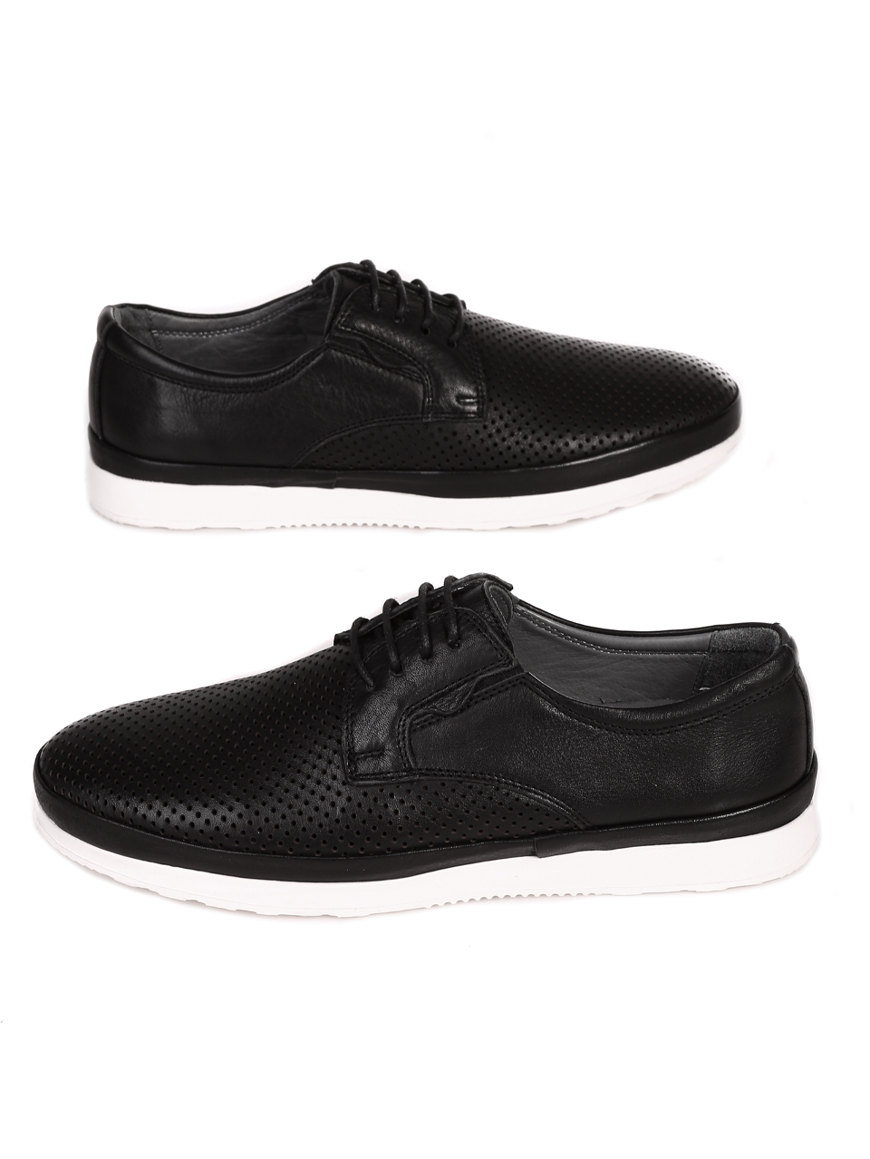 Ежедневни мъжки обувки от естествена кожа 7AT-24355 black