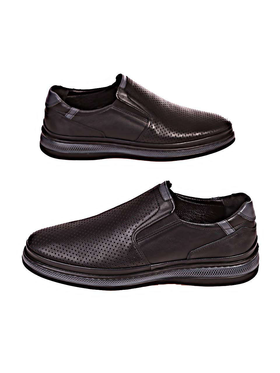 Ежедневни мъжки обувки от естествена кожа 7AT-24386 black