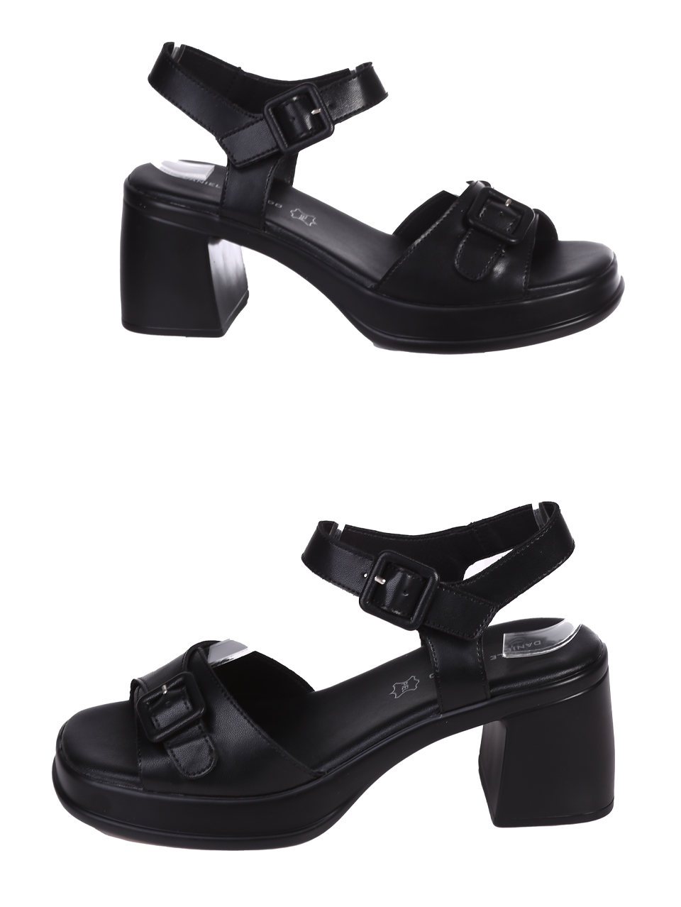 Ежедневни дамски сандали на ток в черно 4AF-24166 black