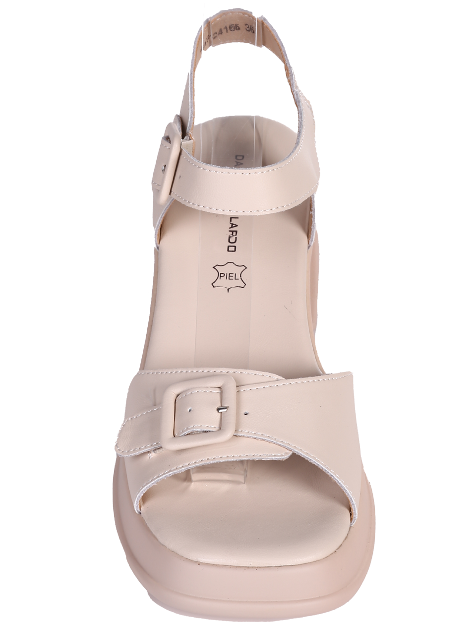 Ежедневни дамски сандали на ток в бяло 4AF-24166 off white/beige