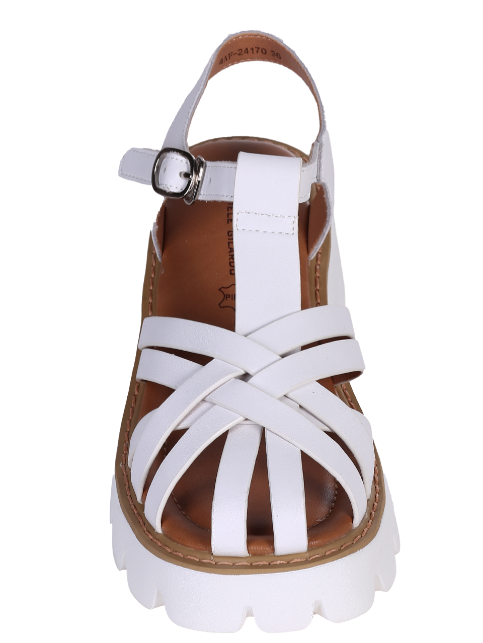 Ежедневни дамски сандали на ток в бяло 4AF-24170 white
