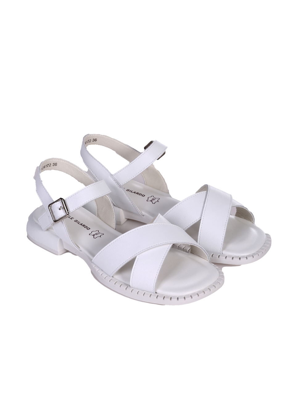 Ежедневни дамски сандали в бяло 4AF-24172 white