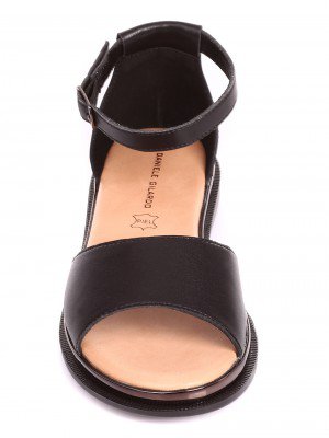Ежедневни дамски равни сандали в черно 4AF-24175 black (22191)
