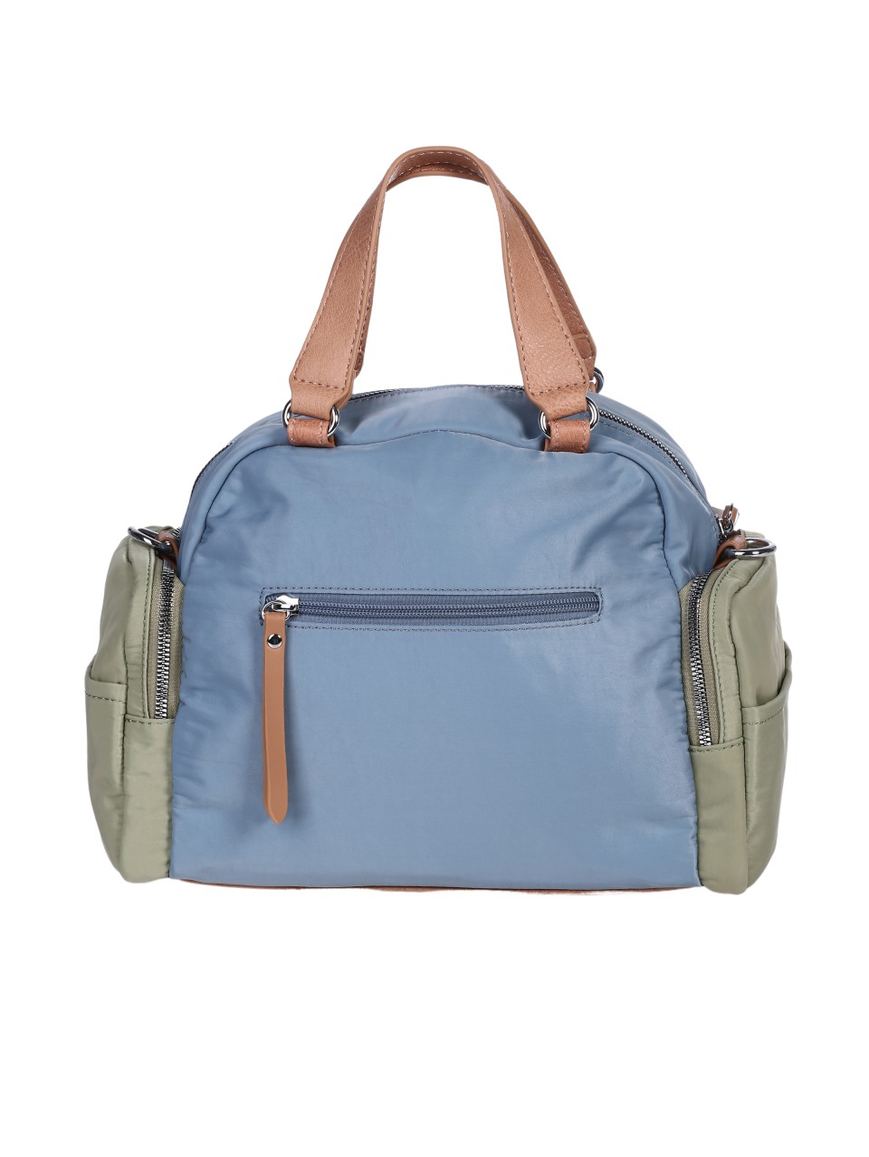 Ежедневна дамска чанта тип сак в син син/бежов цвят 9Q-24279 blue