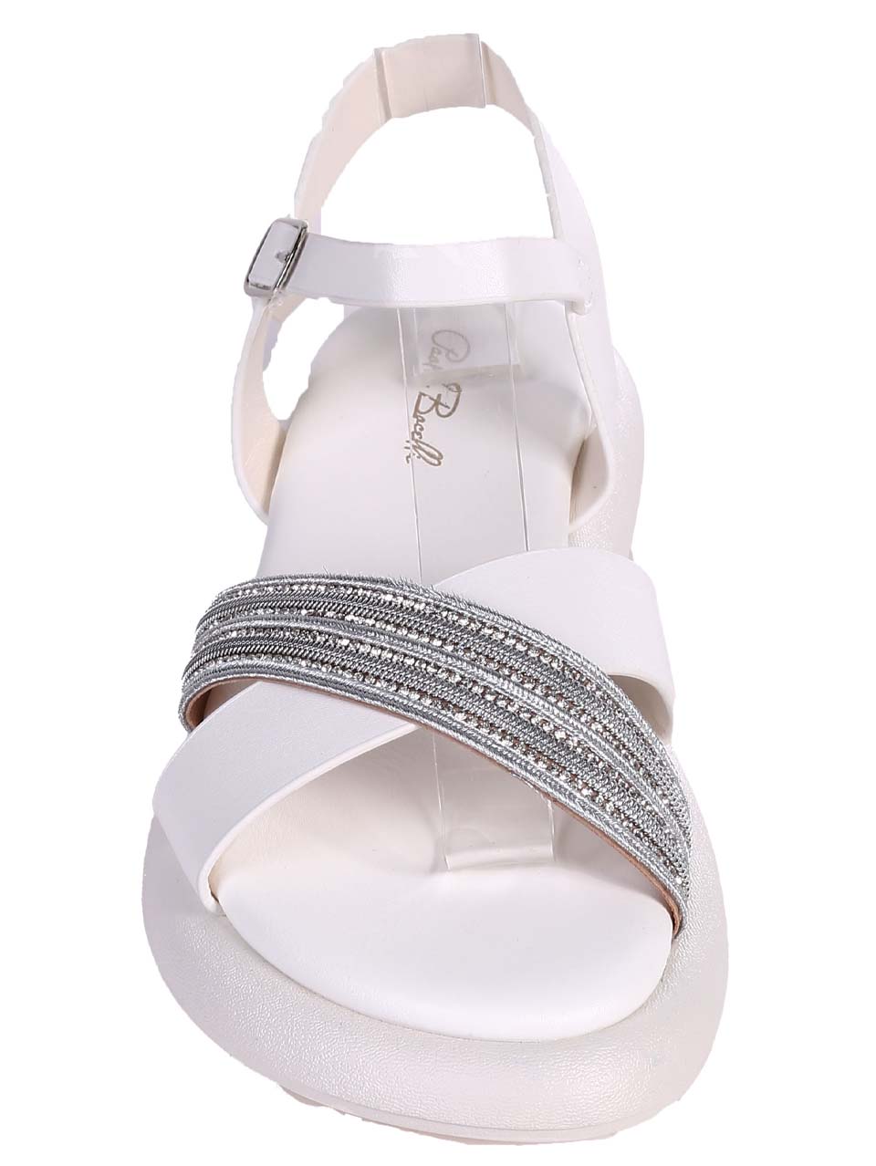 Ежедневни дамски сандали в бяло 4H-24245 white