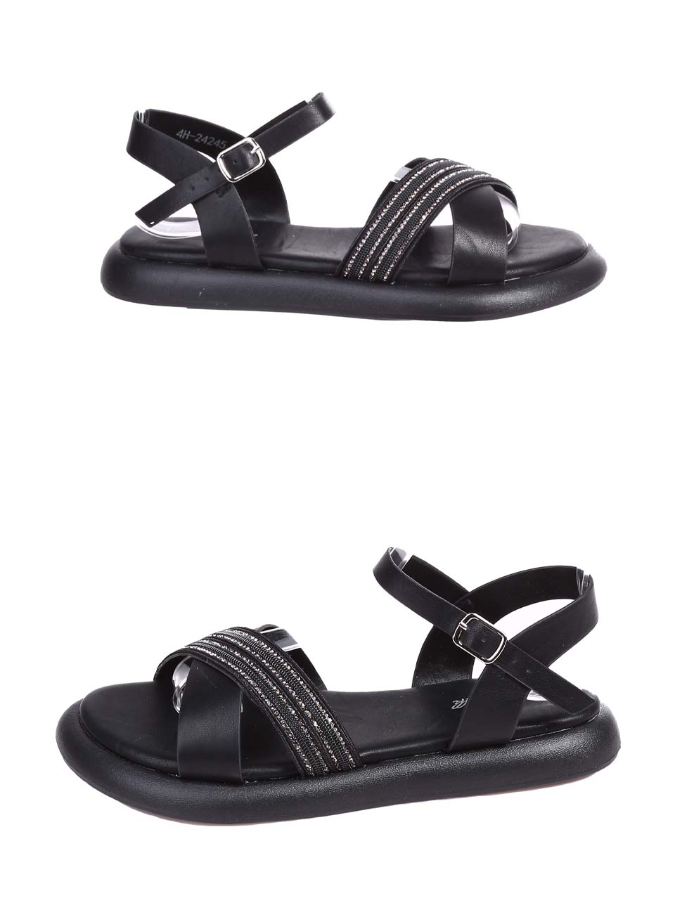 Ежедневни дамски сандали в черно 4H-24245 black