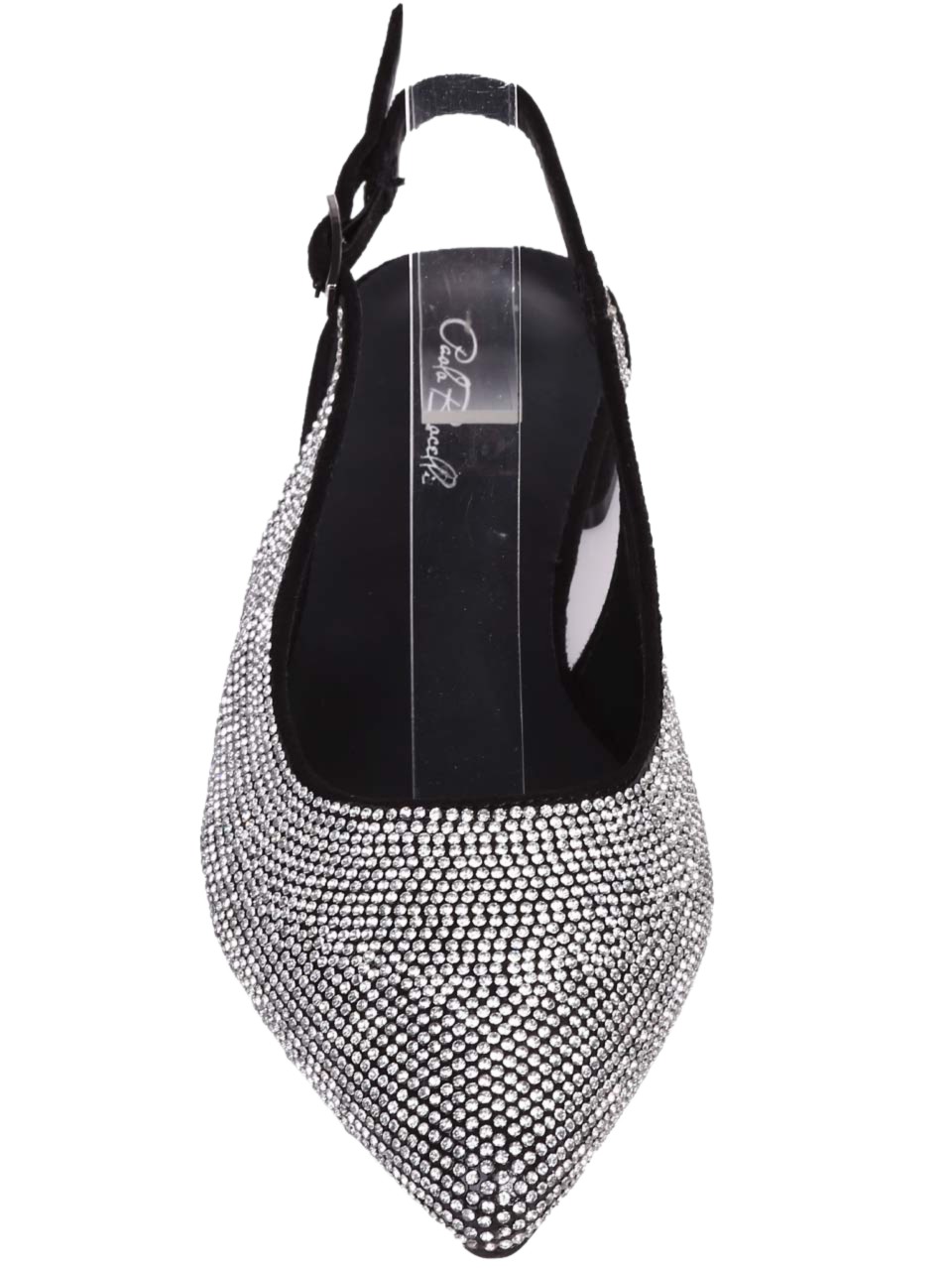 Дамски равни обувки, обсипани с декоративни камъни 3H-24210 black