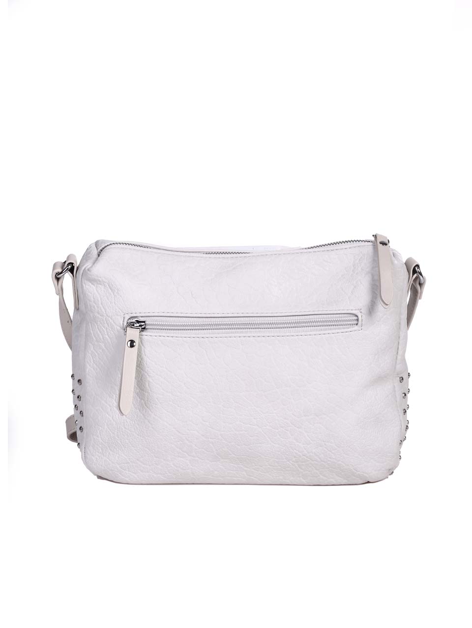 Ежедневна дамска чанта в бял/сив цвят 9Q-24291 оff white