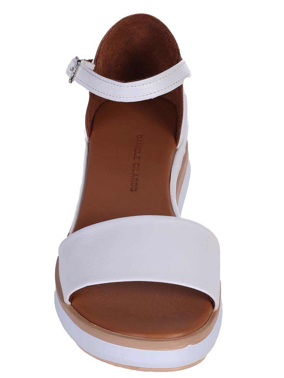 Ежедневни дамски сандали на платформа от естествена кожа в бяло 4AT-24346 white