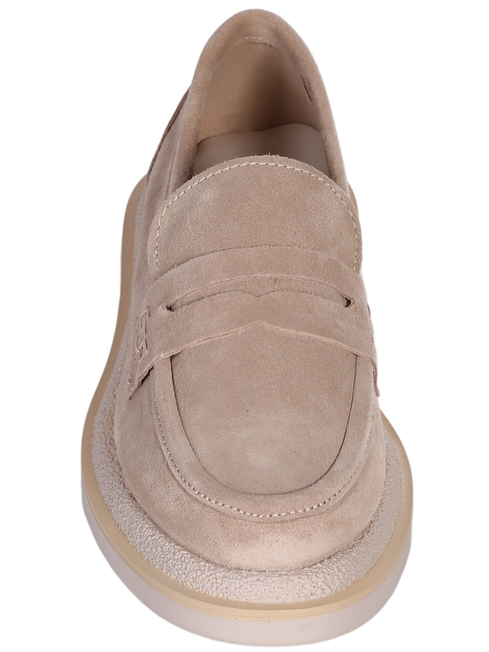 Ежедневни дамски мокасини от естествен велур в бежово 73010-03 beige