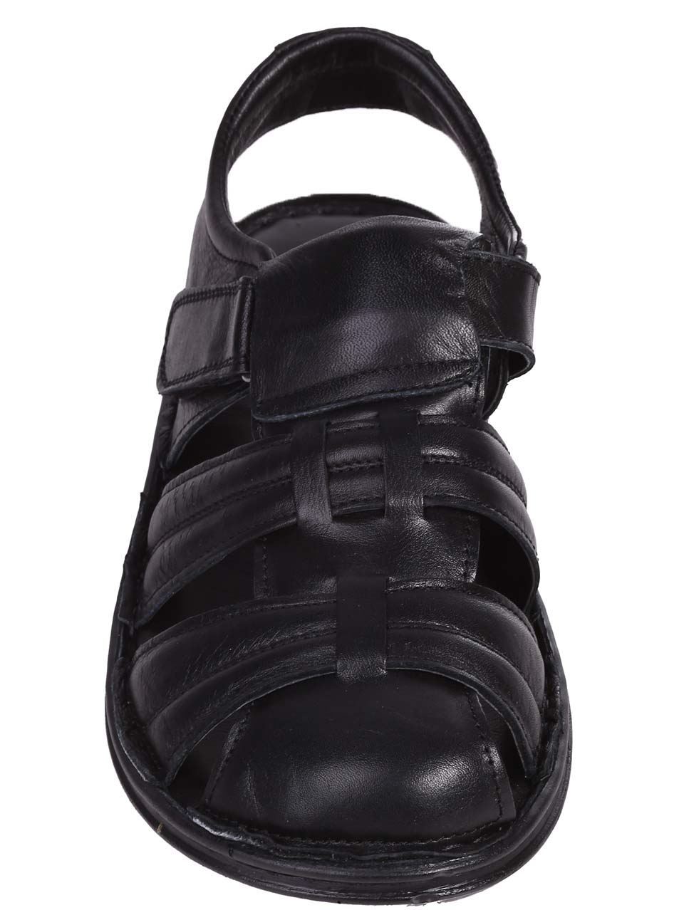 Ежедневни мъжки сандали от естествена кожа в черно 8AT-24404 black