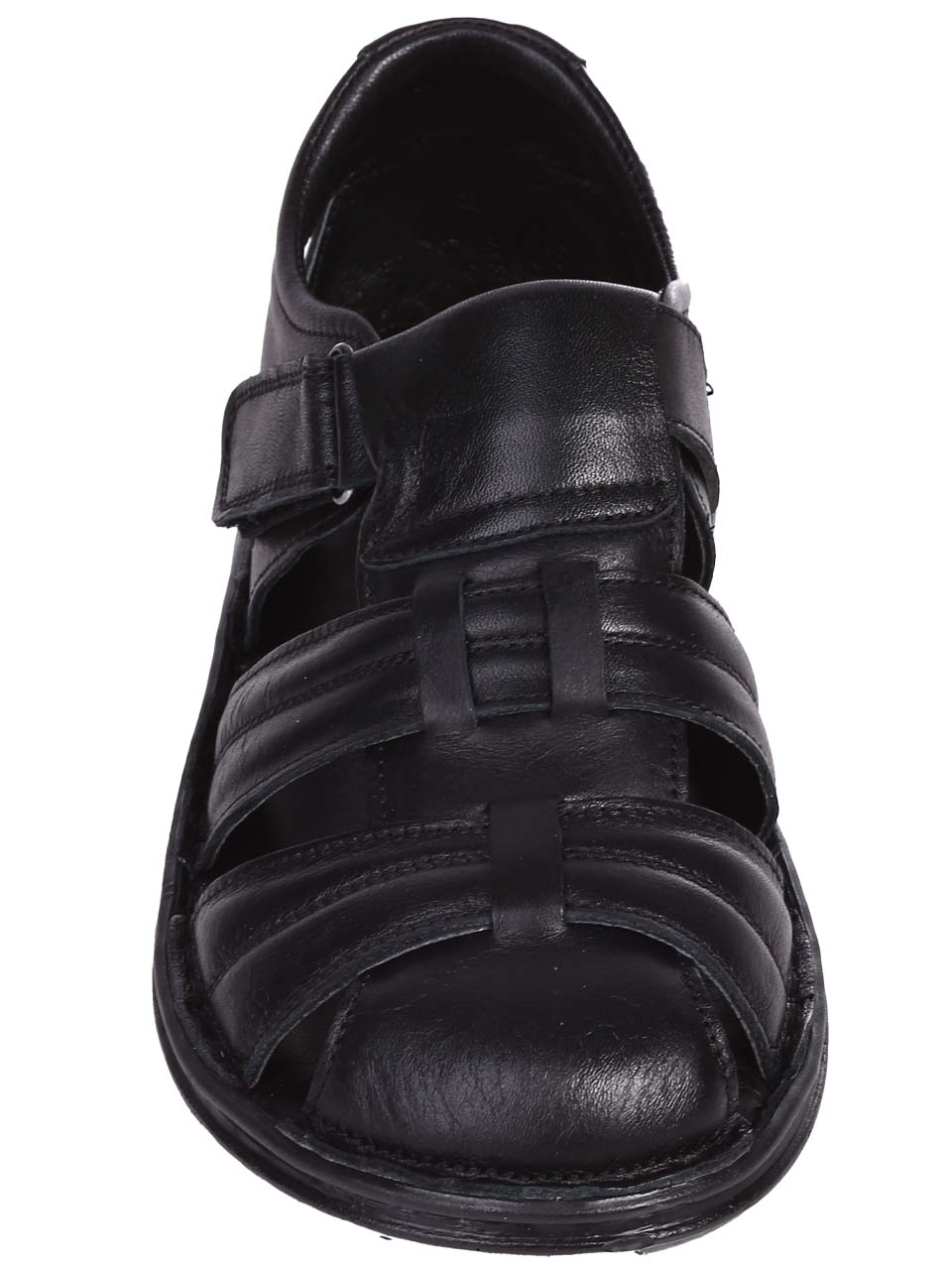 Ежедневни мъжки сандали от естествена кожа в черно 8AT-24405 black
