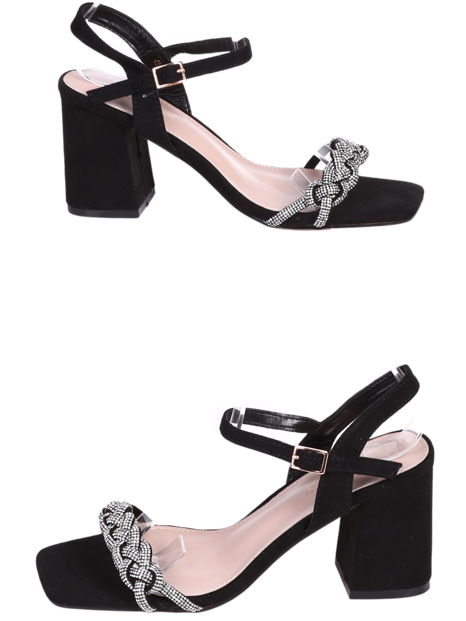 Елегантни дамски сандали на ток в черно 4M-24042 black (23035)