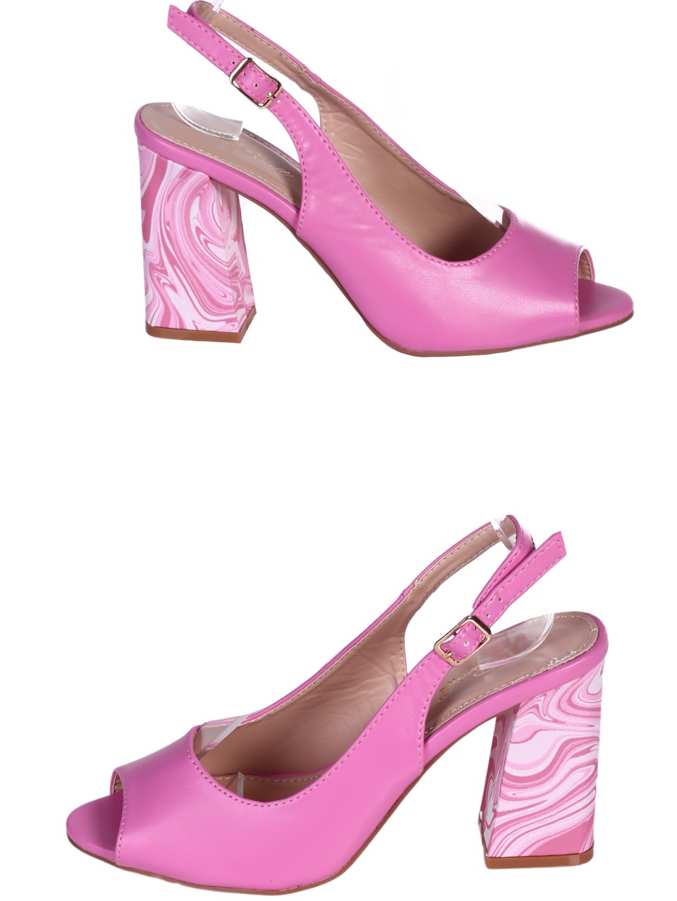 Елегантни дамски сандали на ток в цвят фуксия 4M-24154 fuchsia