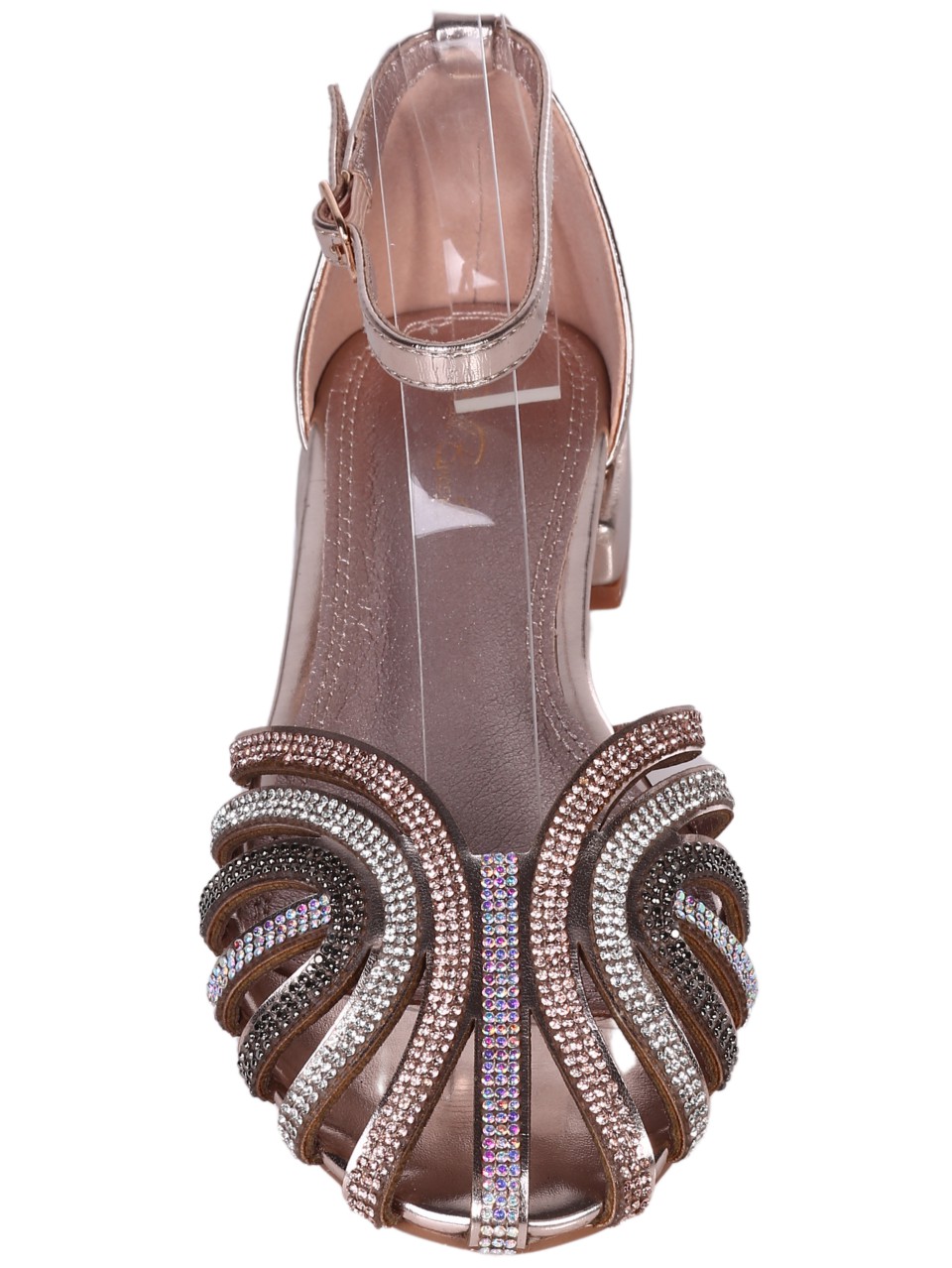 Елегантни дамски сандали в цвят шампанско 4M-24208 champagne