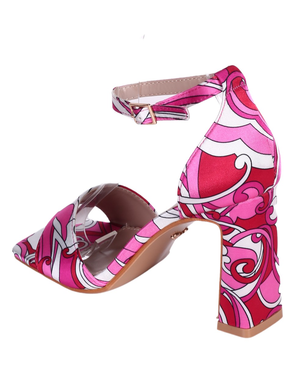 Елегантни дамски сандали на ток в цвят фуксия 4M-24206 fuchsia