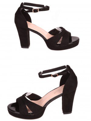 Елегантни дамски сандали на ток в черно 4M-24040 black (23017)