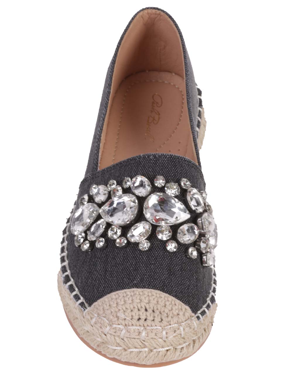 Ежедневни дамски обувки с декоративни камъни в черно 3H-24181 black