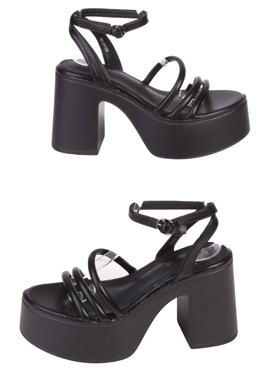 Ежедневни дамски сандали на платформа в черно 4H-24186 black 