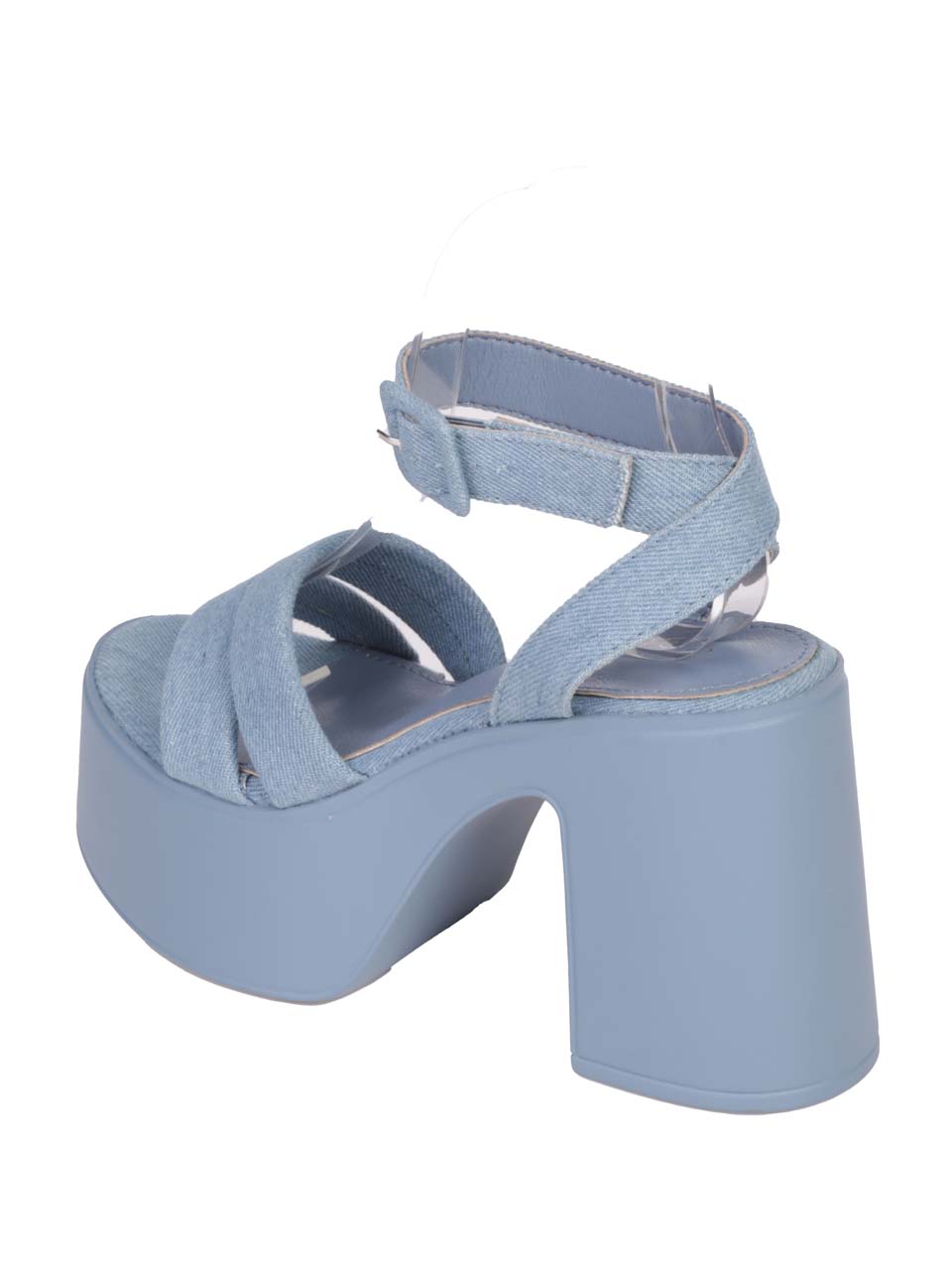Ежеднвни дамски сандали на ток в синьо 4H-24195 jeans