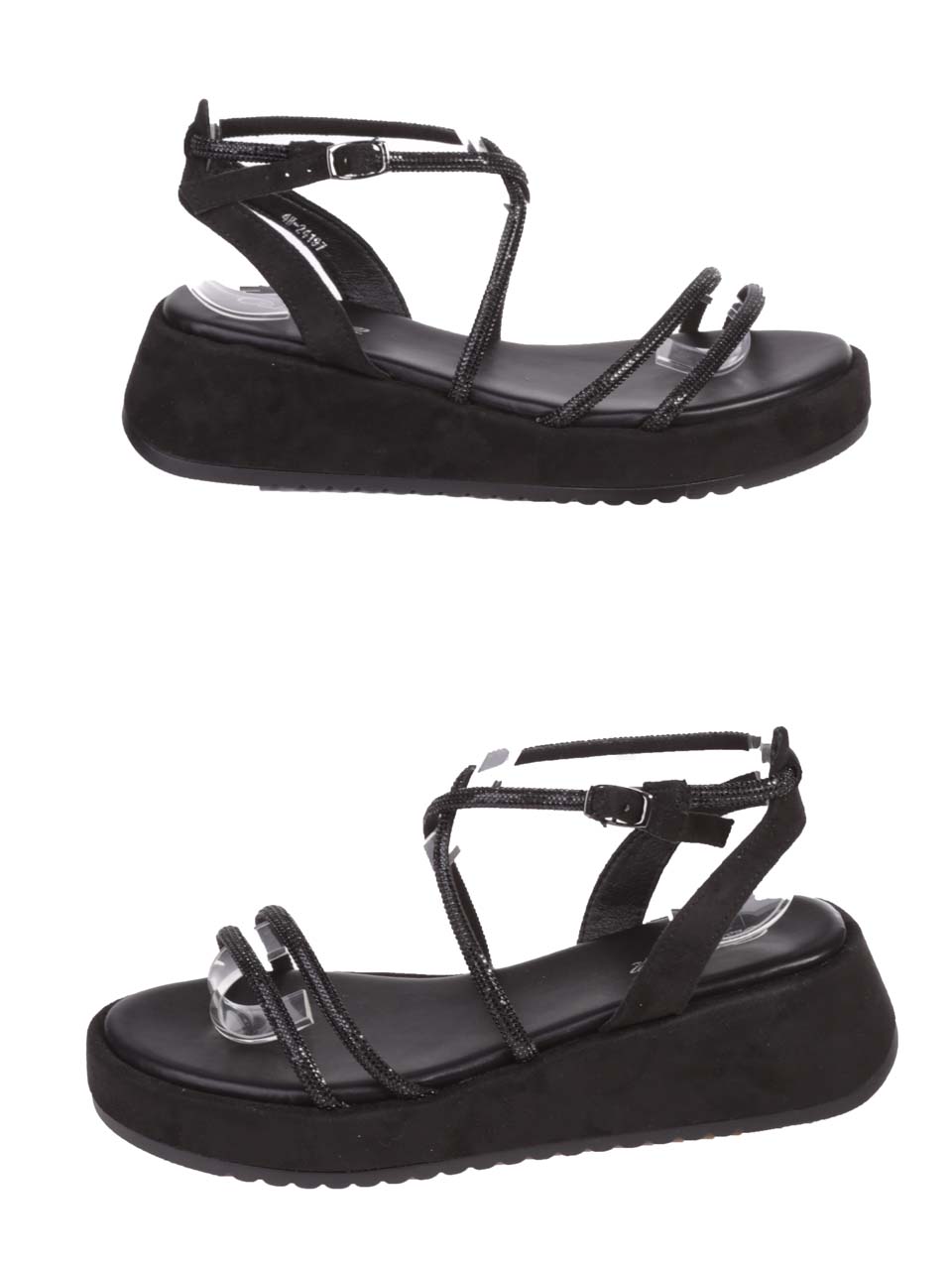 Ежедневни дамски сандали на платформа в черно 4H-24197 black