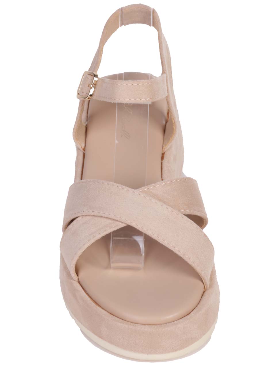 Ежедневни дамски сандали на платформа в бежово  4H-24198 beige