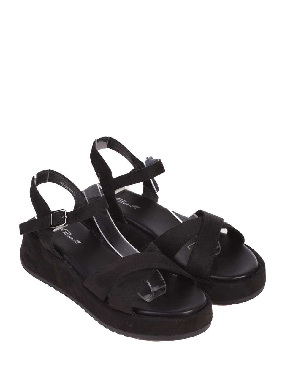 Ежедневни дамски сандали на платформа в черно 4H-24198 black
