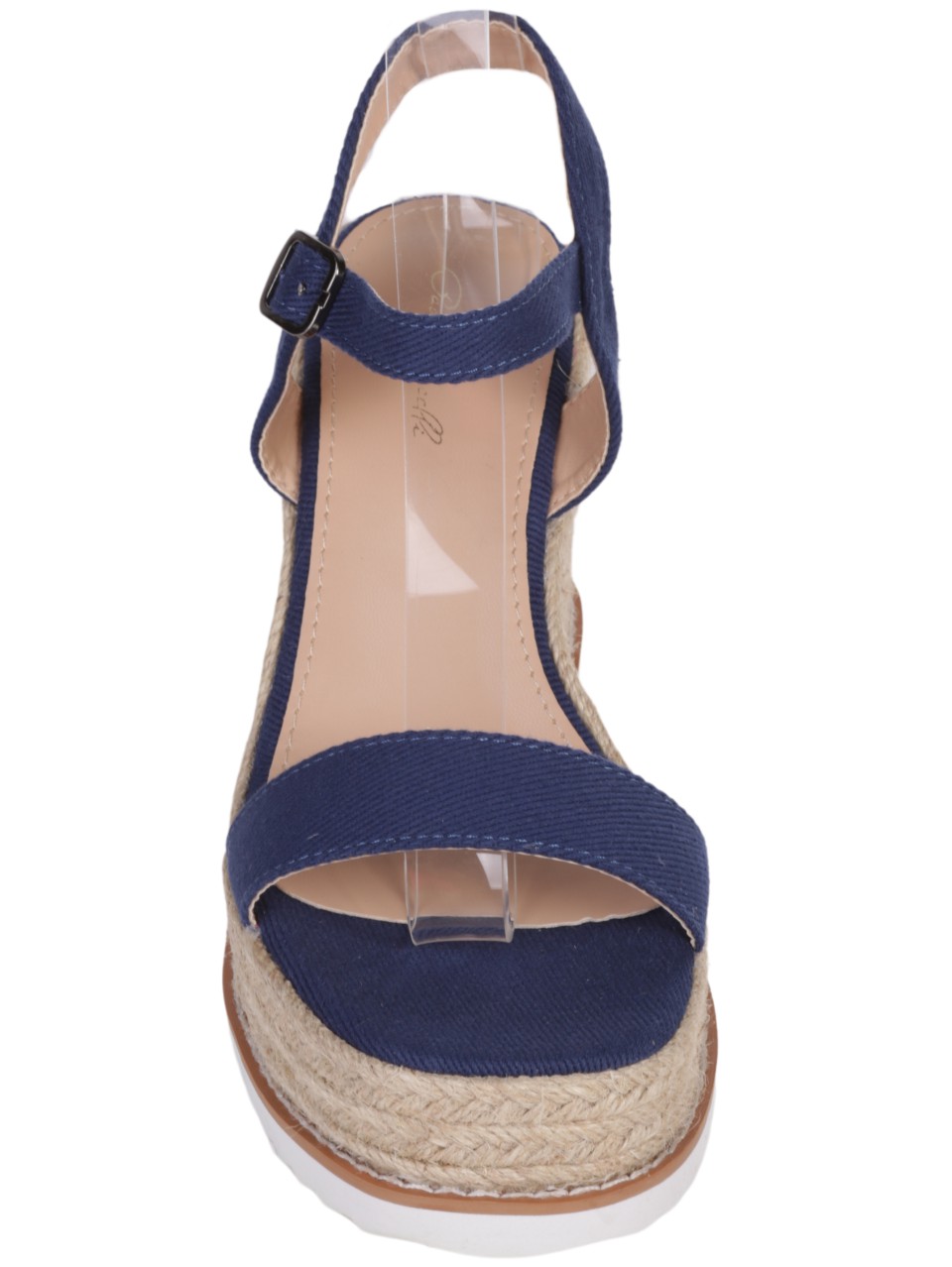 Ежедневни дамски сандали на платформа в синьо 4H-24201 blue