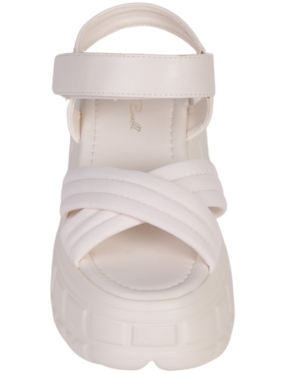 Ежедневни дамски сандали на платформа в бяло 4H-24203 off white