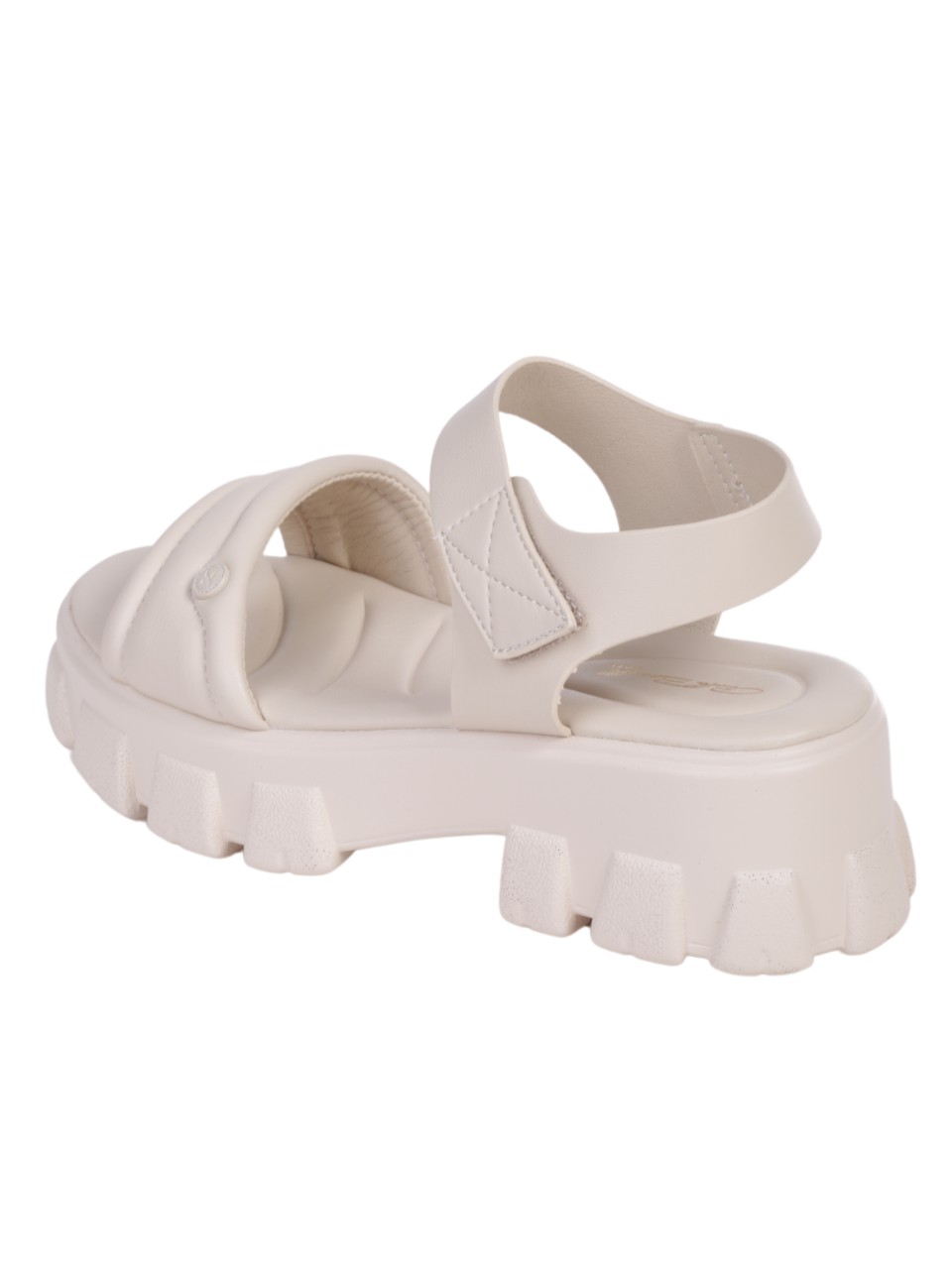 Ежедневни дамски сандали на платформа в бежово 4H-24314 dk.beige