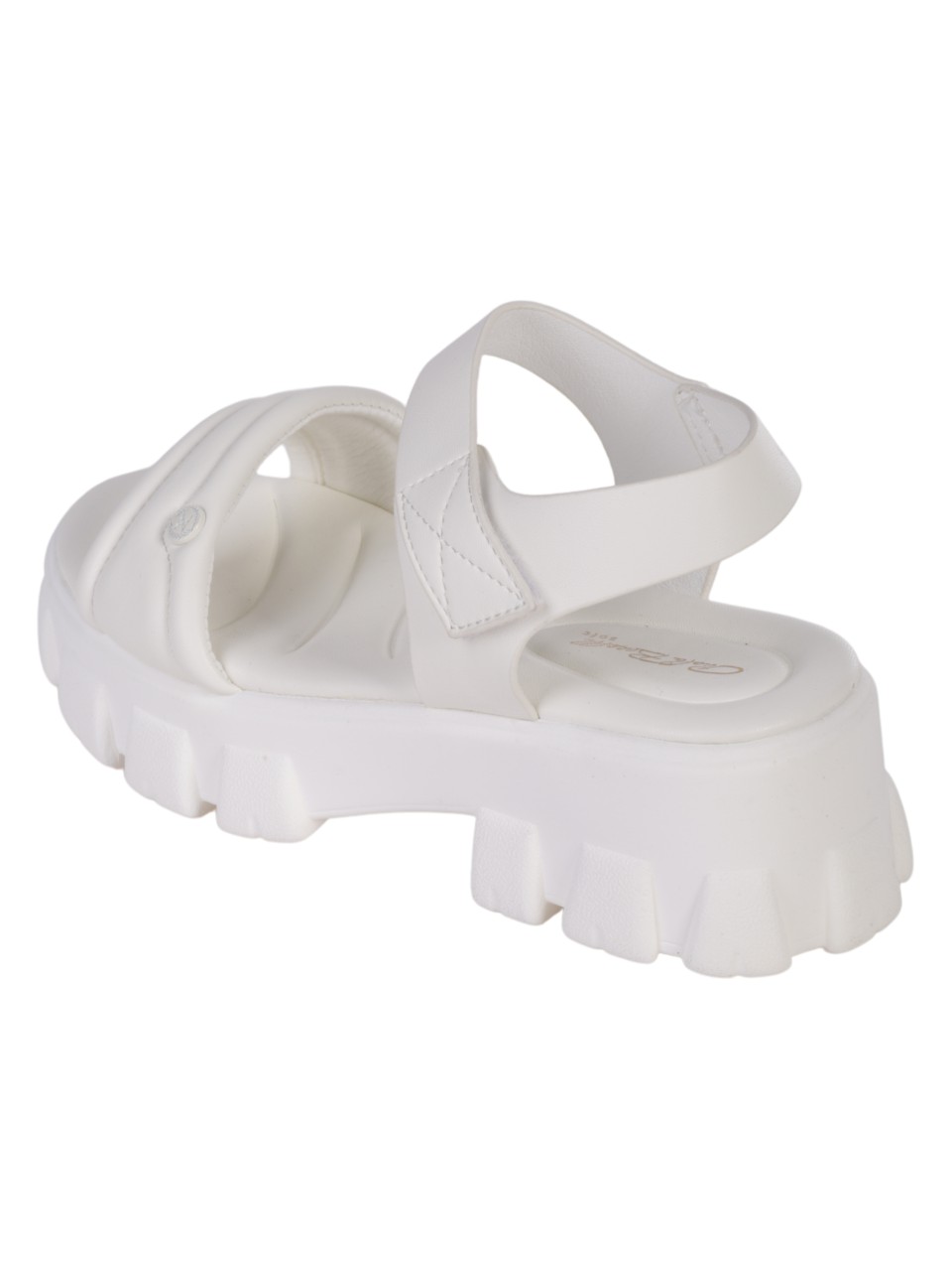 Ежедневни дамски сандали на платформа в бяло 4H-24314 white