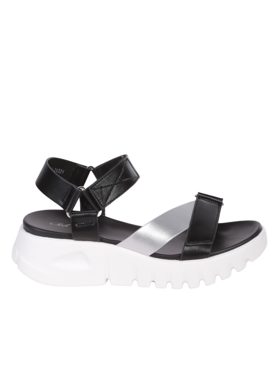 Ежедневни дамски сандали на платформа в черен/златист цвят 4H-24324 black/silver