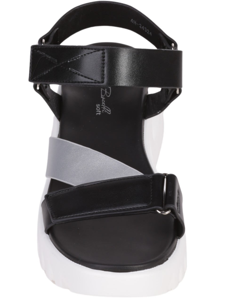 Ежедневни дамски сандали на платформа в черен/златист цвят 4H-24324 black/silver