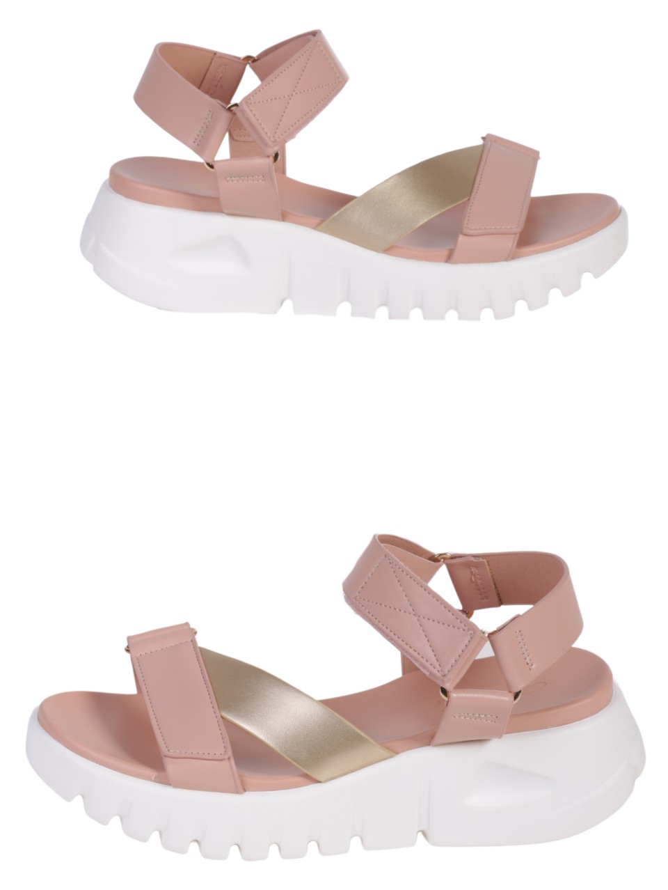Ежедневни дамски сандали на платформа в розов/златист цвят 4H-24324 pink/gold