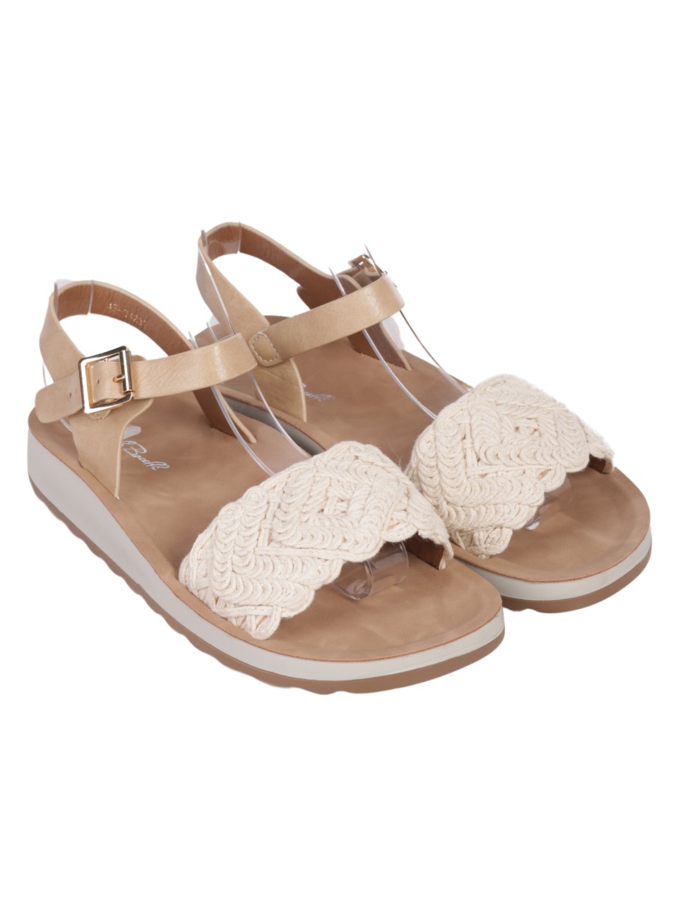Ежедневни дамски сандали в бежово 4F-24237 beige