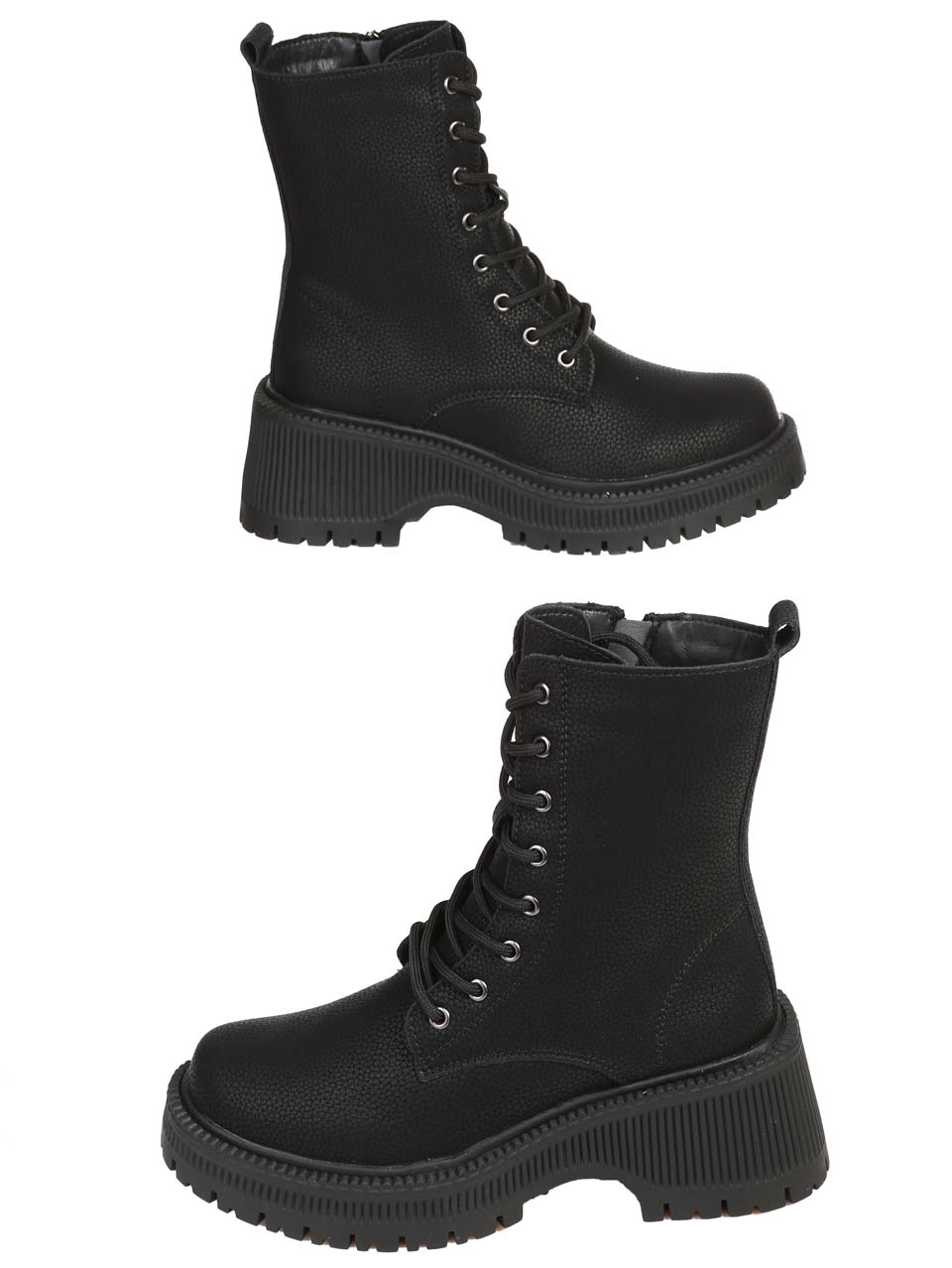Ежедневни дамски боти от естествена кожа в черно 2AF-24517 black