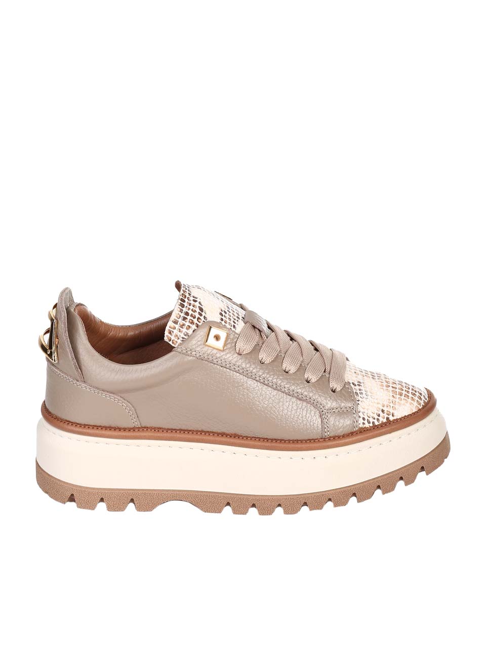 Ежедневни дамски обувки от естествена кожа в бежово 3AT-24740 beige