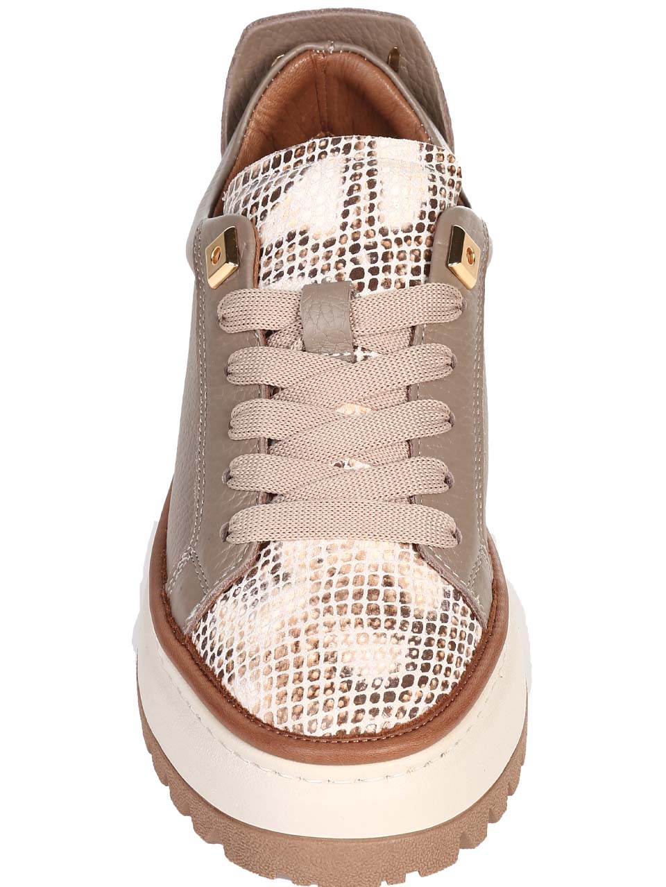 Ежедневни дамски обувки от естествена кожа в бежово 3AT-24740 beige