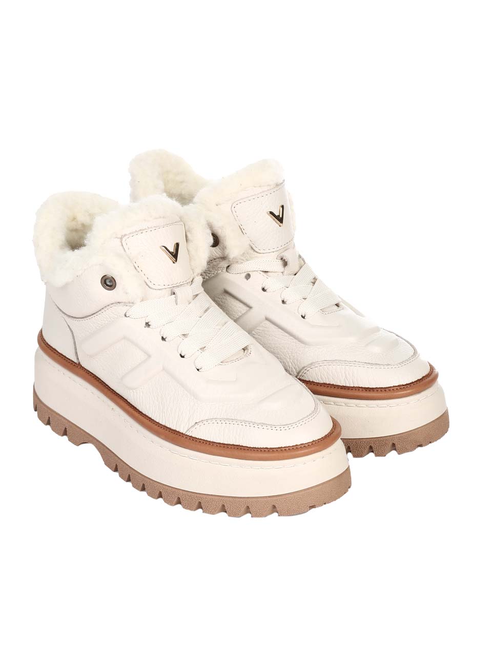Ежедневни дамски боти от естествена кожа в бежово 2AT-24739 beige